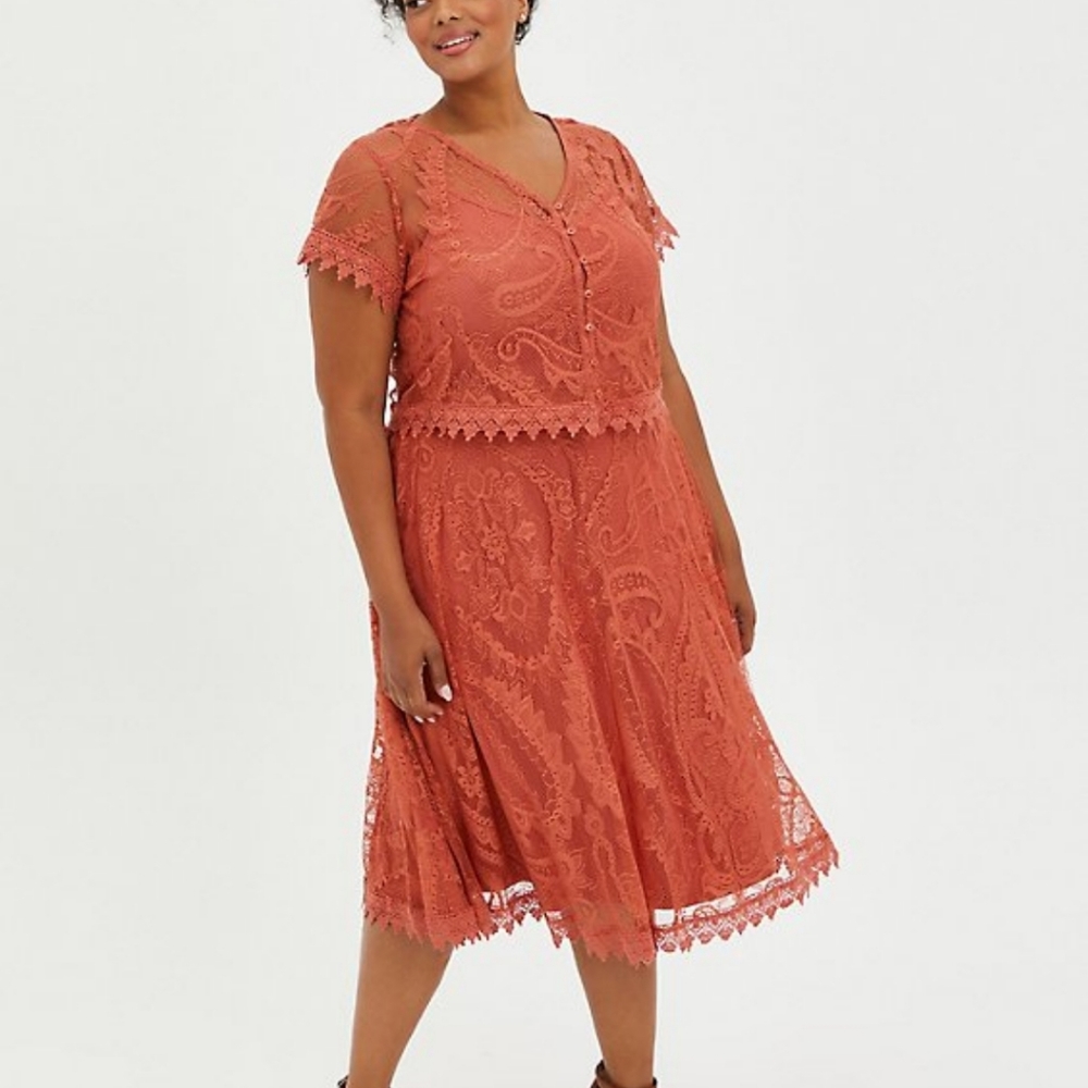 Torrid sz 1 coral 2 piece outfit